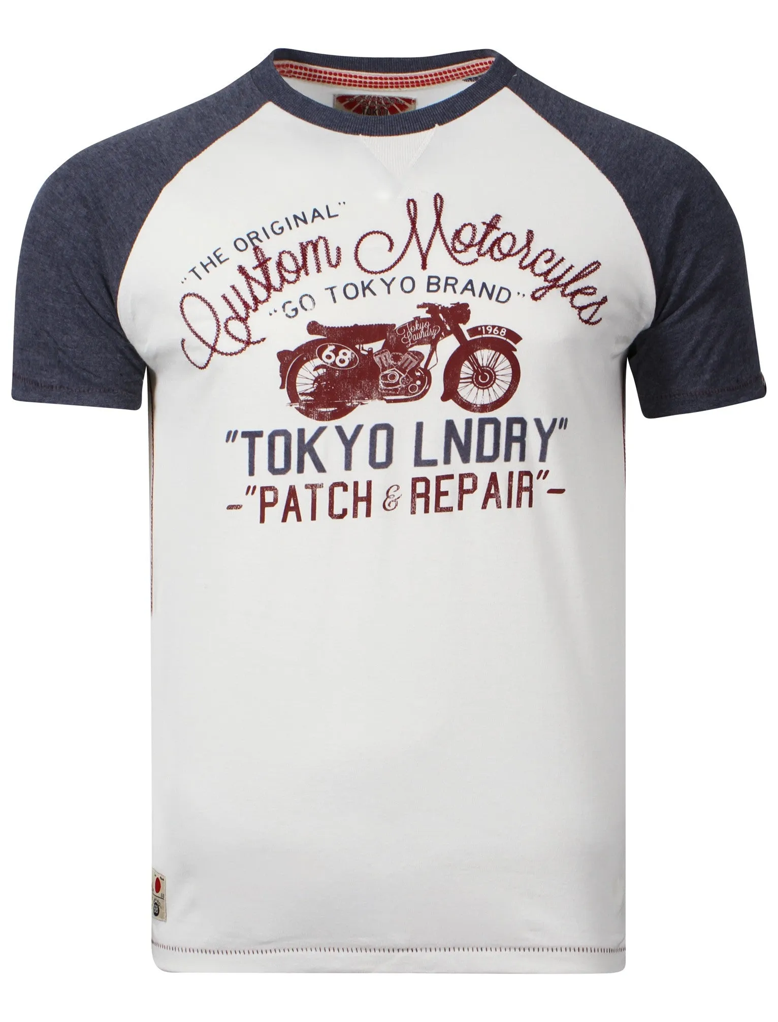 Tokyo Laundry Patch & Repair Navy t-shirt sold by Tokyo Laundry