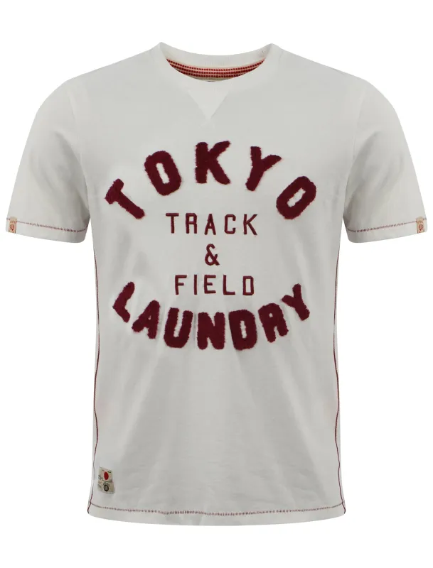 Tokyo Laundry Track & Field Cream t-shirt made by Tokyo Laundry