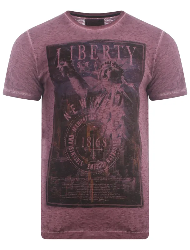 Dissident light mahogany Liberty State T-Shirt made by Tokyo Laundry