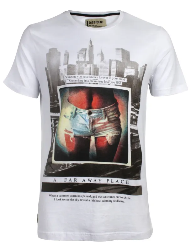 Midriff Motif Crew Neck T-Shirt in Optic White - Dissident made by Tokyo Laundry