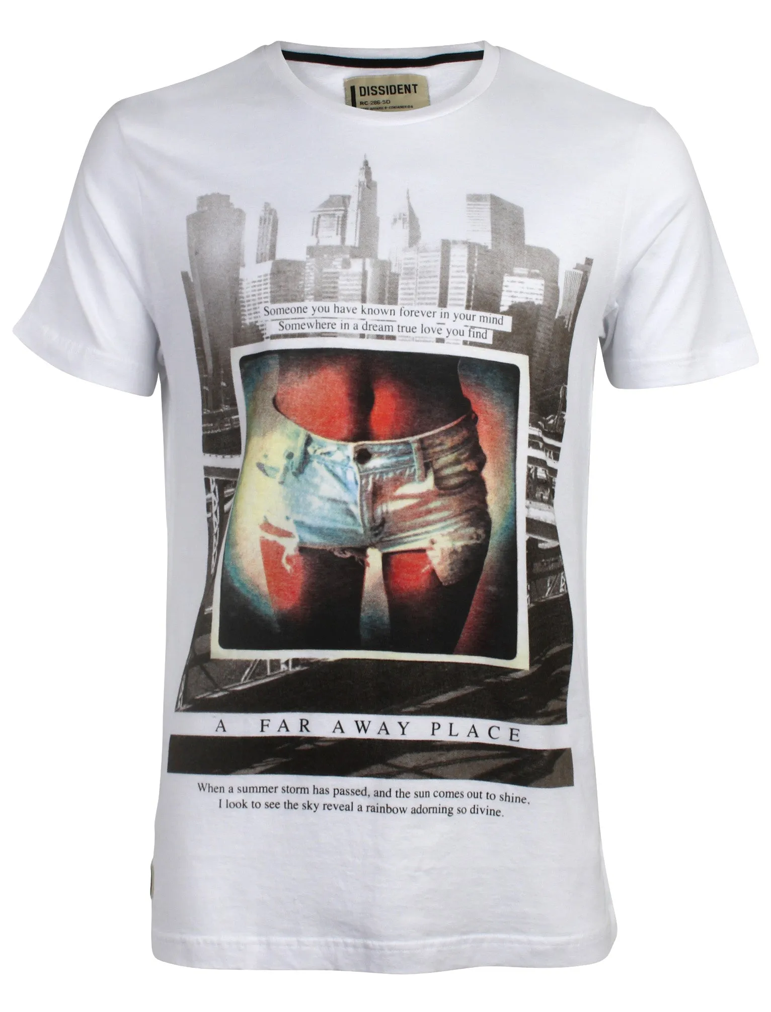 Midriff Motif Crew Neck T-Shirt in Optic White - Dissident sold by Tokyo Laundry