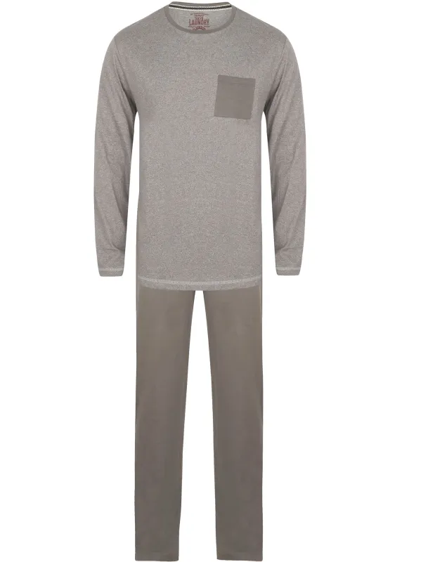 Jeddo 2pc Long Sleeve Cotton Jersey Lounge Set in Gull Grey Marl - Tokyo Laundry made by Tokyo Laundry
