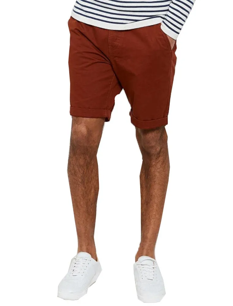 Theo Basic Chino Shorts with Woven Belt in Rust sold by Tokyo Laundry product image thumbnail 4