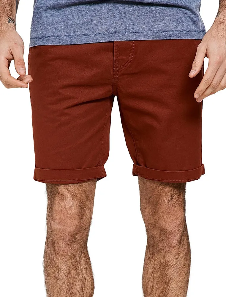 Theo Basic Chino Shorts with Woven Belt in Rust sold by Tokyo Laundry product image thumbnail 2
