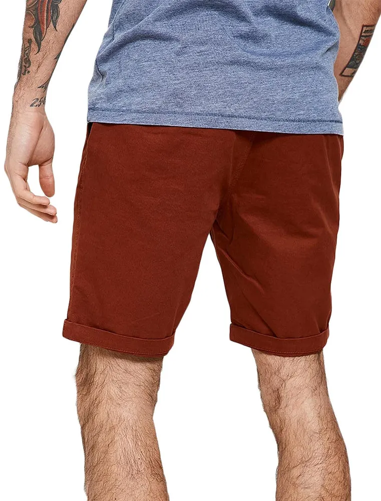 Theo Basic Chino Shorts with Woven Belt in Rust sold by Tokyo Laundry product image thumbnail 3