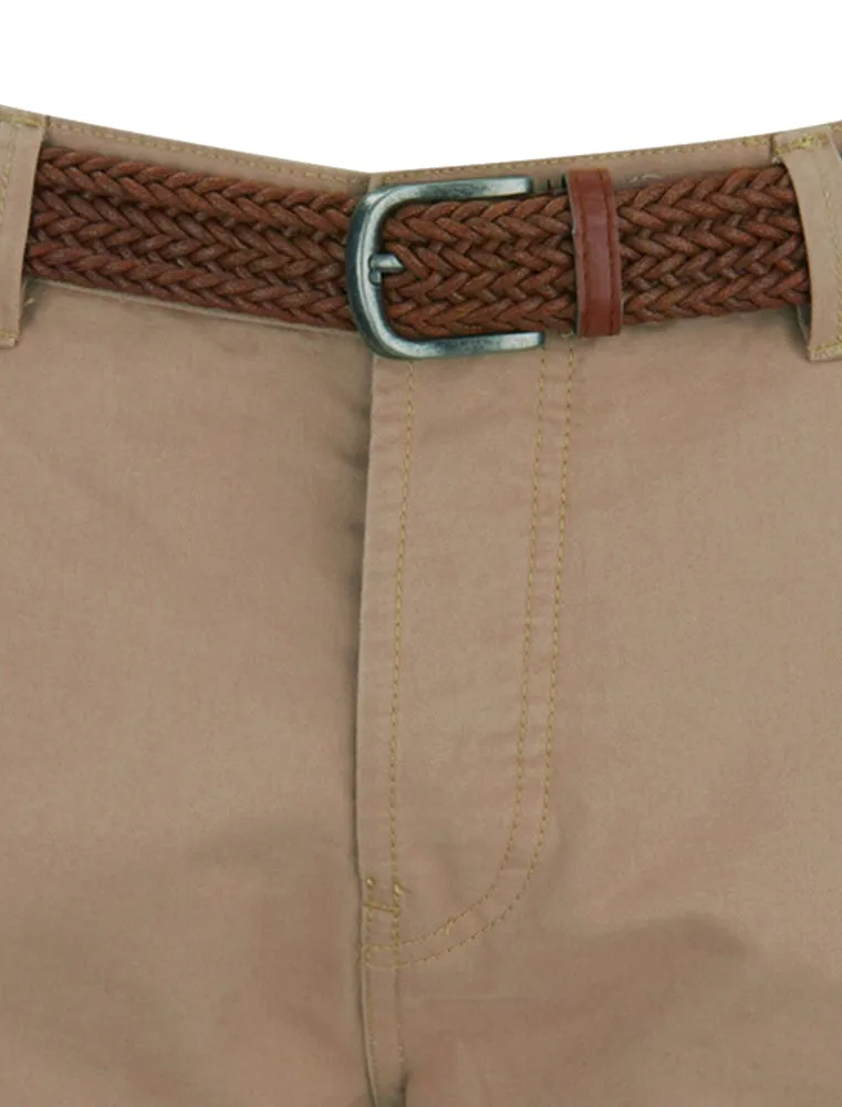 Theo Basic Chino Shorts with Woven Belt in Stone sold by Tokyo Laundry product image thumbnail 5