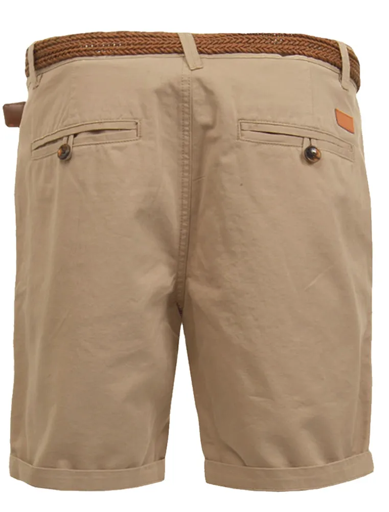 Theo Basic Chino Shorts with Woven Belt in Stone sold by Tokyo Laundry product image thumbnail 3