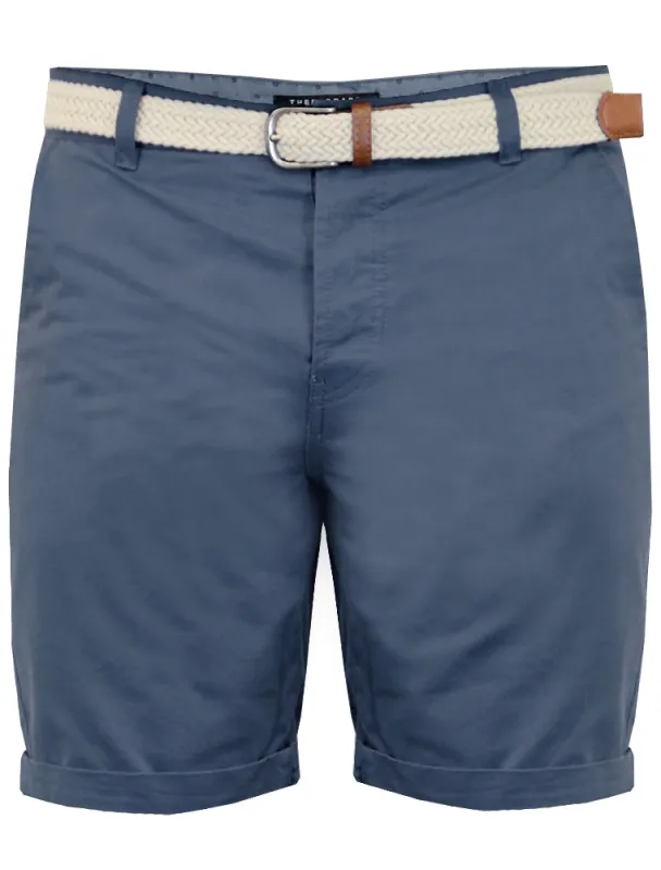 Theo Basic Chino Shorts with Woven Belt in Powder Blue sold by Tokyo Laundry