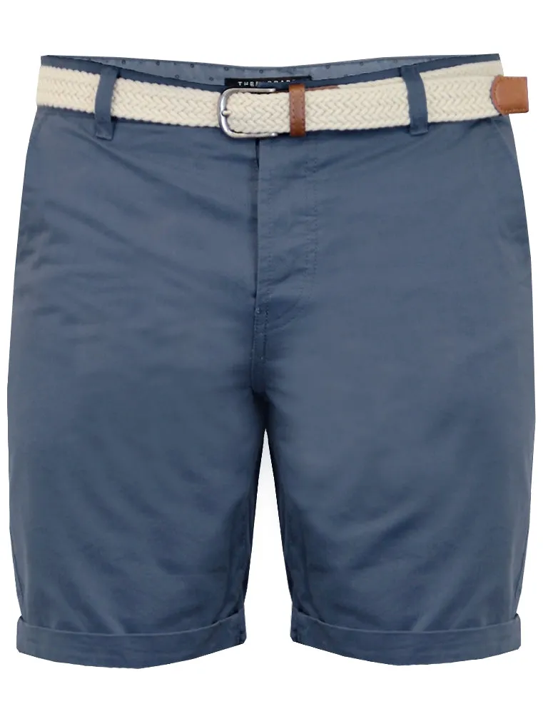 Theo Basic Chino Shorts with Woven Belt in Powder Blue sold by Tokyo Laundry