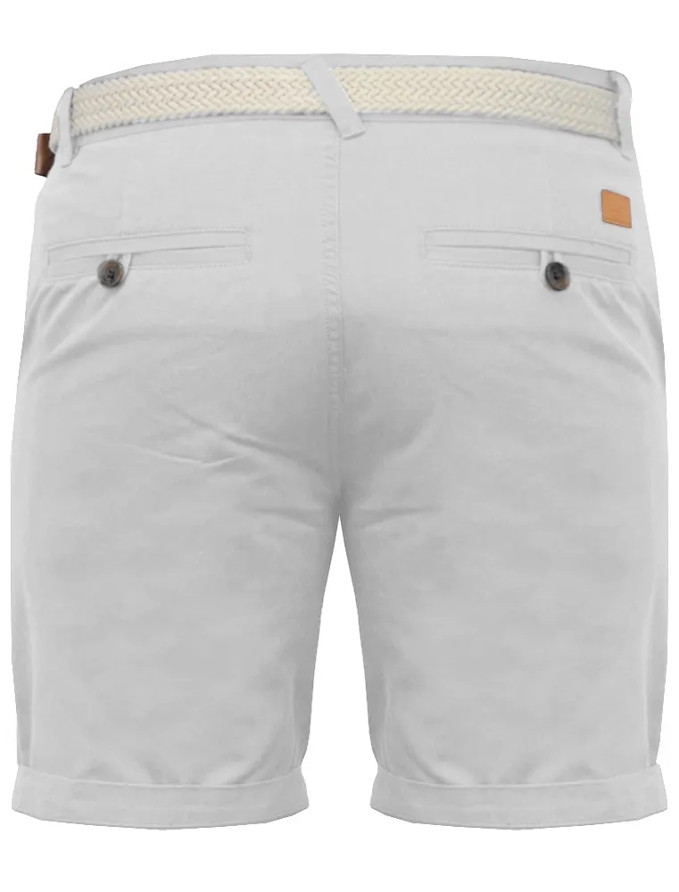 Theo Basic Chino Shorts with Woven Belt in Ice Grey sold by Tokyo Laundry product image thumbnail 2