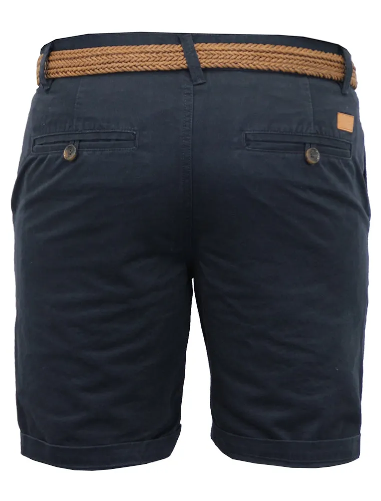 Theo Basic Chino Shorts with Woven Belt in Navy sold by Tokyo Laundry product image thumbnail 2