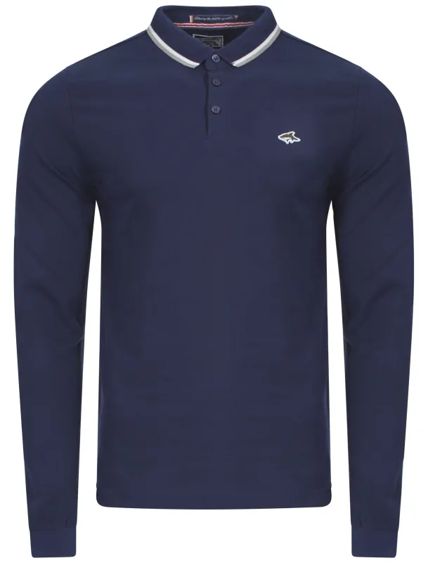 Le Shark blue long sleeve polo shirt made by Tokyo Laundry