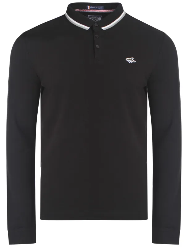 Le Shark black long sleeve polo shirt made by Tokyo Laundry