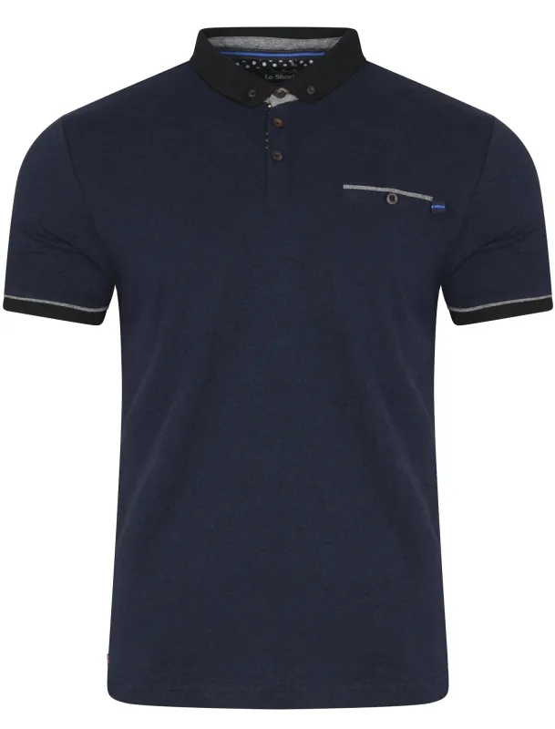 Dawes Cotton Polo Shirt in True Navy / Black Marl - Le Shark sold by Tokyo Laundry