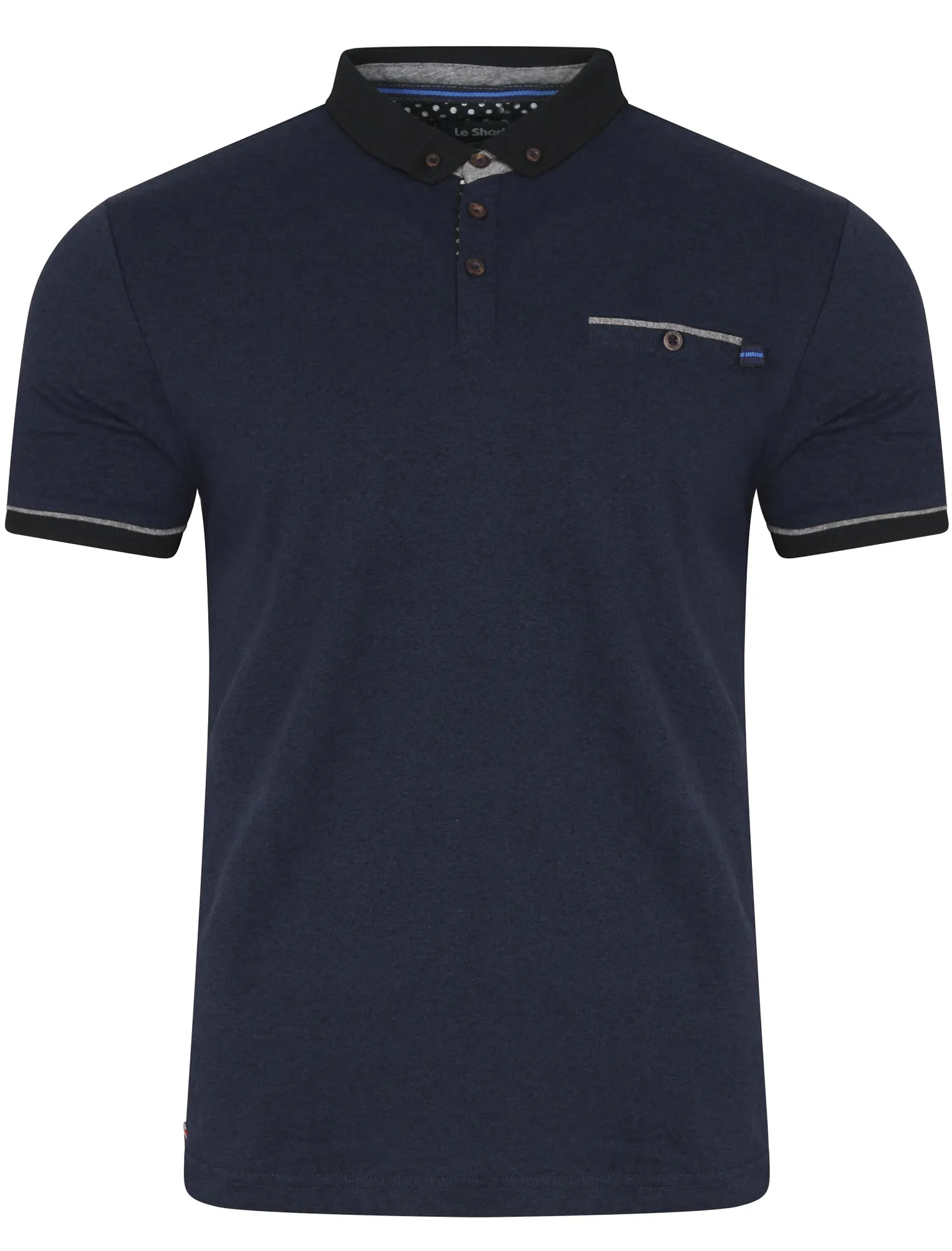 Dawes Cotton Polo Shirt in True Navy / Black Marl - Le Shark sold by Tokyo Laundry