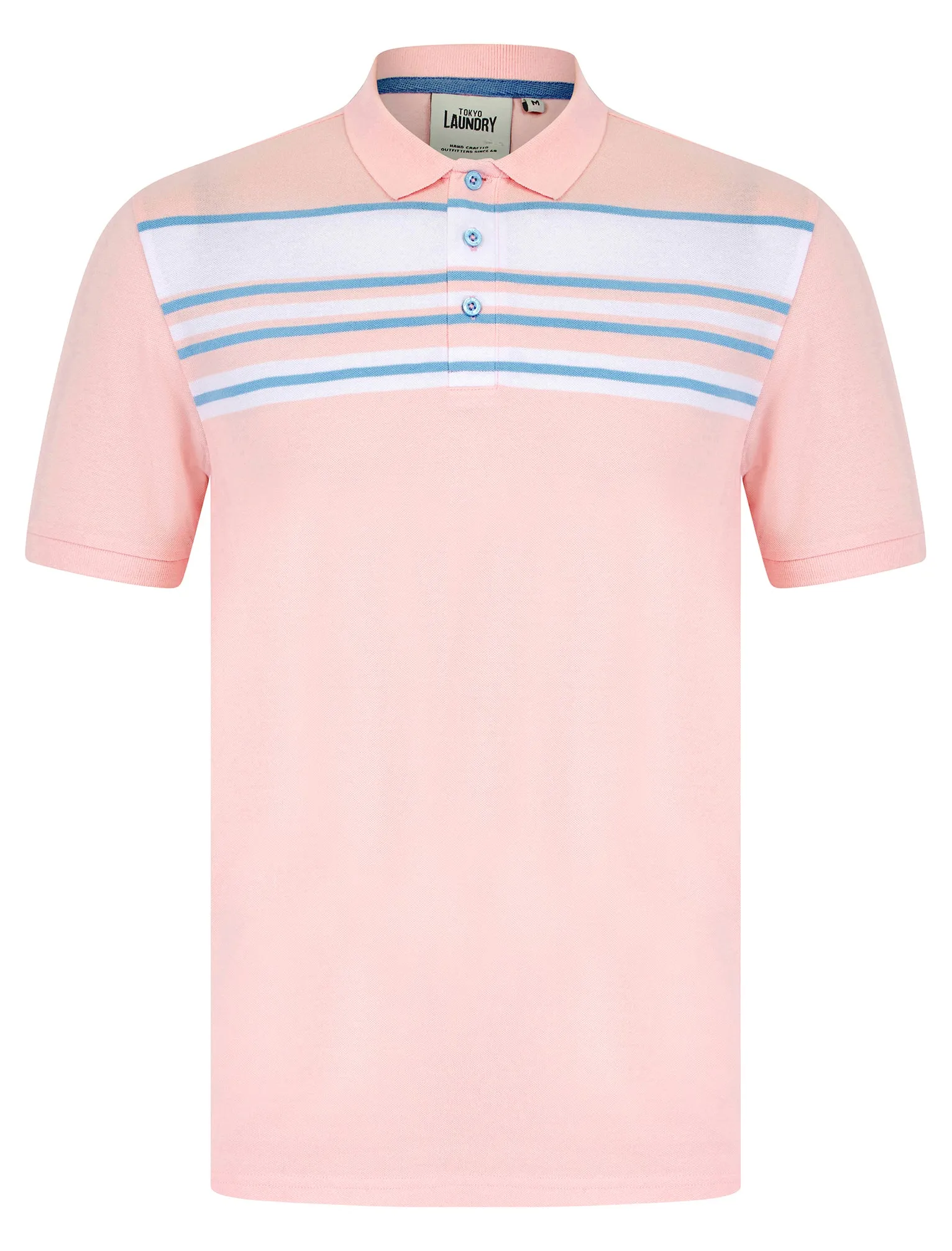 Hayden Yarn Dyed Stripe Cotton Pique Polo Shirt in Pinkesque - Tokyo Laundry sold by Tokyo Laundry
