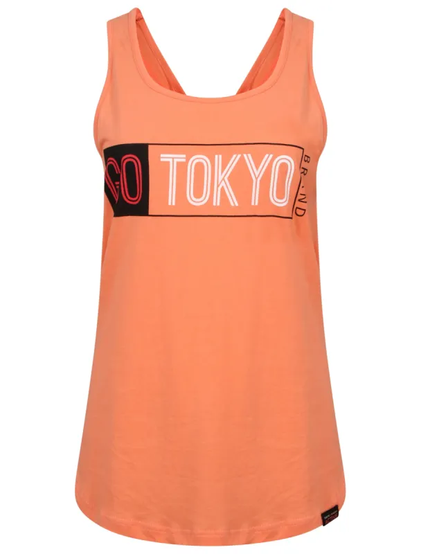 Korpi Racer Back Vest Top in Fusion Coral - Tokyo Laundry Active sold by Tokyo Laundry