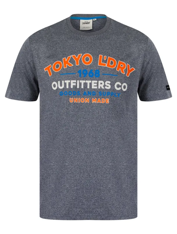Adapt Motif Jersey Grindle Crew-Neck T-Shirt in Maritime Blue - Tokyo Laundry sold by Tokyo Laundry