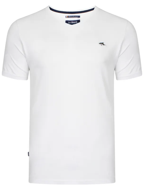 Dewey V Neck T-Shirt in White - Le Shark sold by Tokyo Laundry