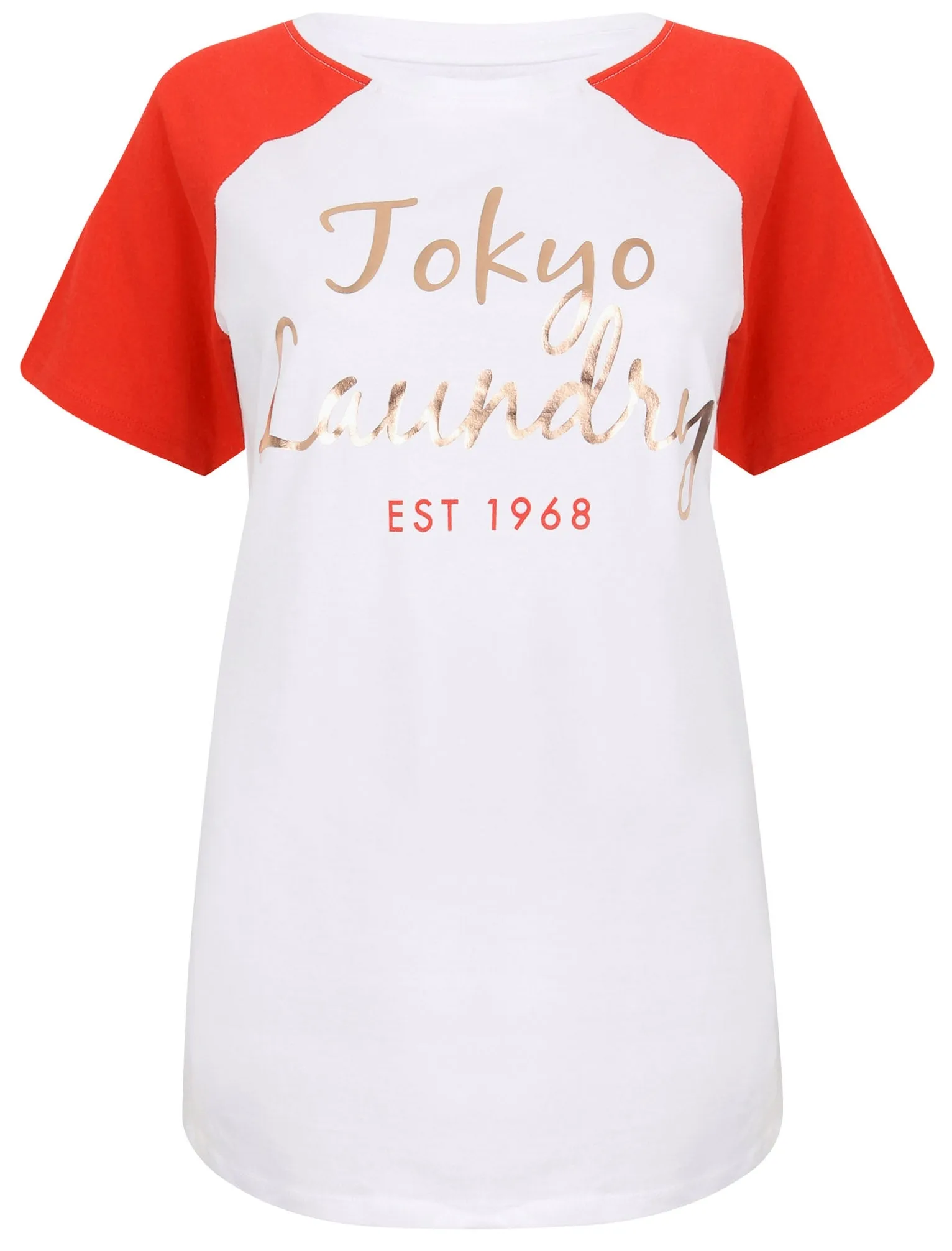 Womens Raglan Sleeve Cotton T-Shirt In Lollipop Red - Tokyo Laundry sold by Tokyo Laundry product image thumbnail 2
