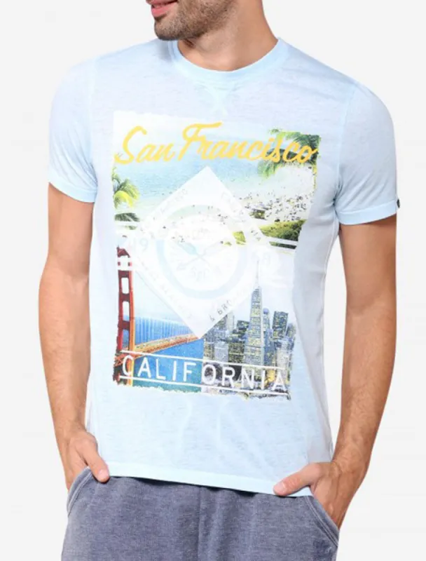 Baywood Motif Burnout T-Shirt In Angel Falls - Tokyo Laundry made by Tokyo Laundry