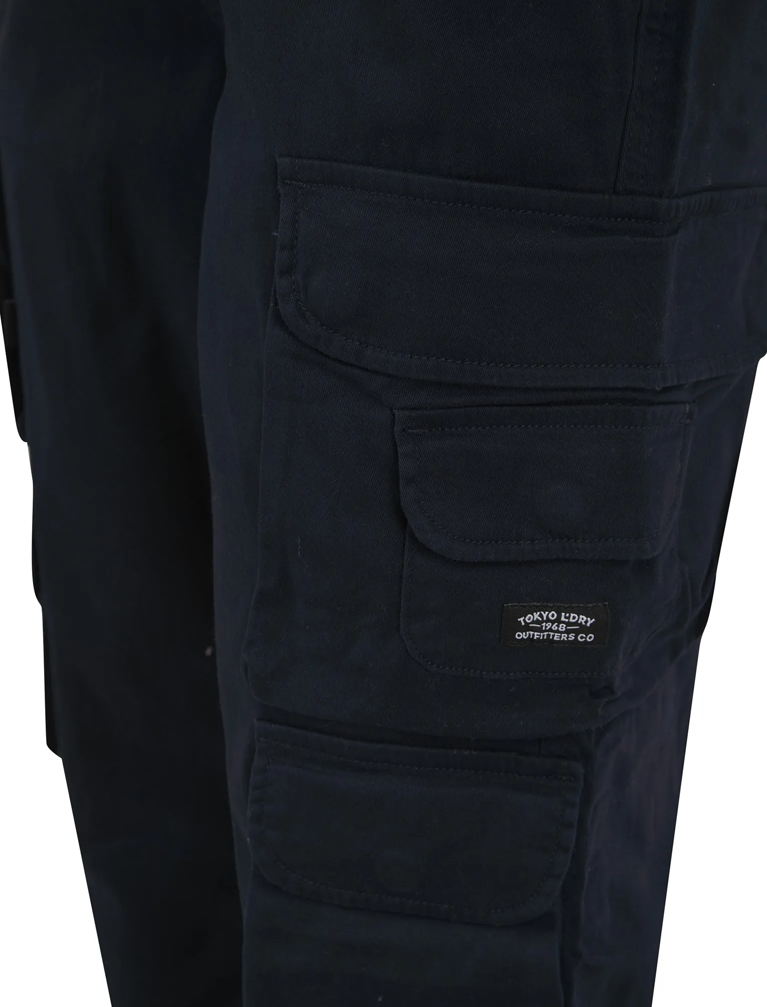 Cathay Cotton Twill Cuffed Multi-Pocket Cargo Jogger Pants in Sky Captain Navy - Tokyo Laundry sold by Tokyo Laundry product image thumbnail 4