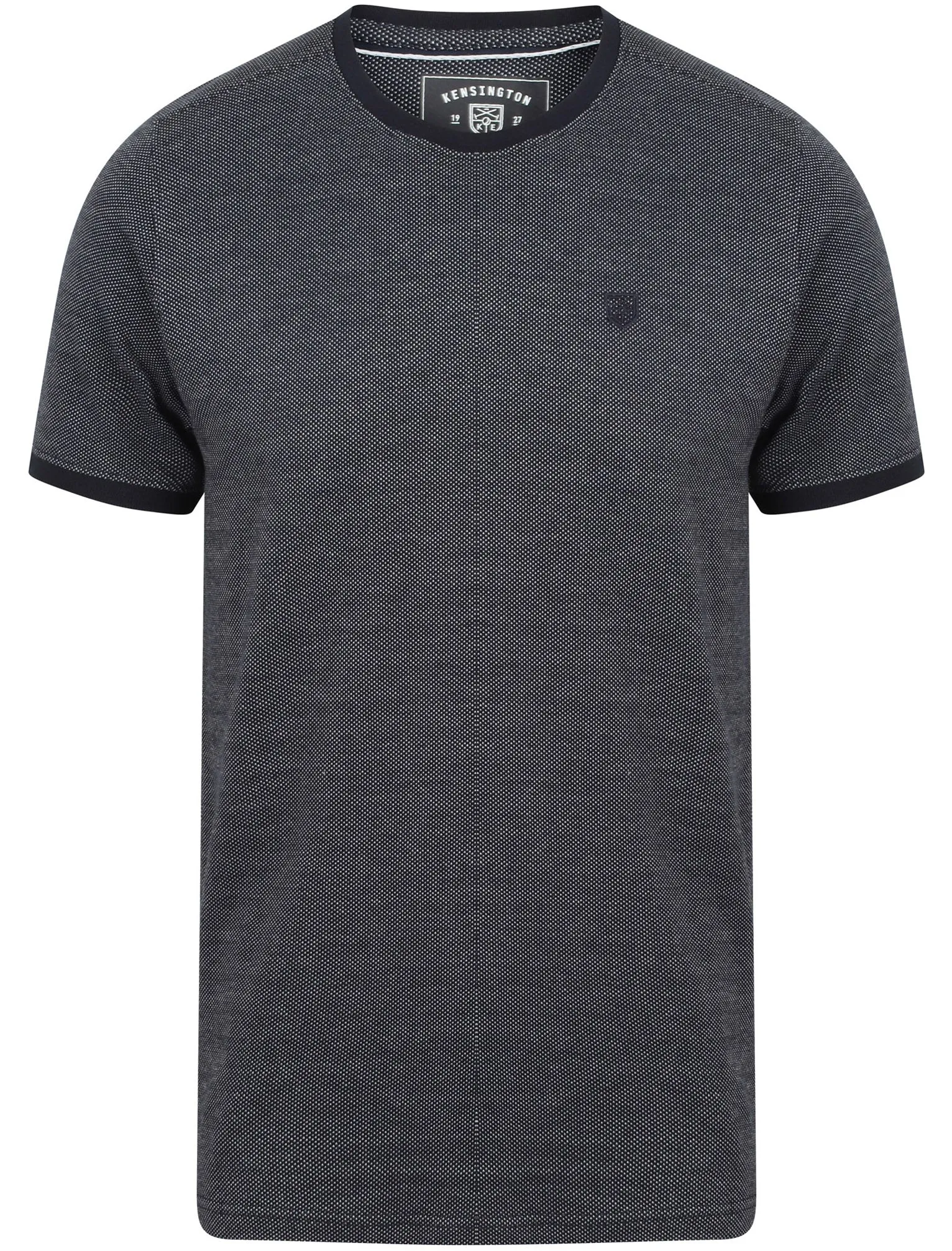 Murphy Jacquard Cotton Jersey T-Shirt In Sky Captain Navy - Kensington Eastside sold by Tokyo Laundry