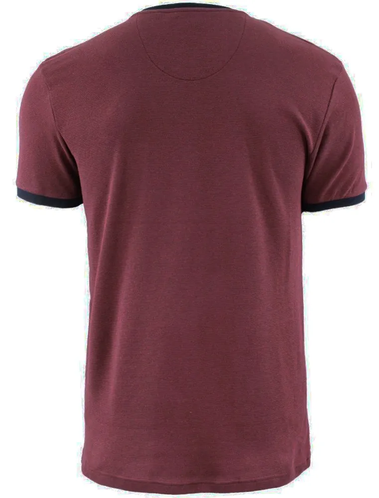 Dunne Textured Crew Neck Ringer T-Shirt with Chest Pocket in Oxblood sold by Tokyo Laundry product image thumbnail 2