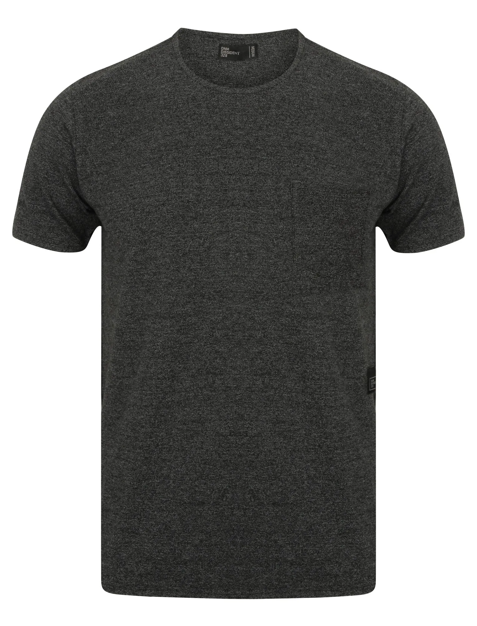 Pablo Crew Neck T-Shirt with Micro Pique Texture in Jet Black - Dissident sold by Tokyo Laundry