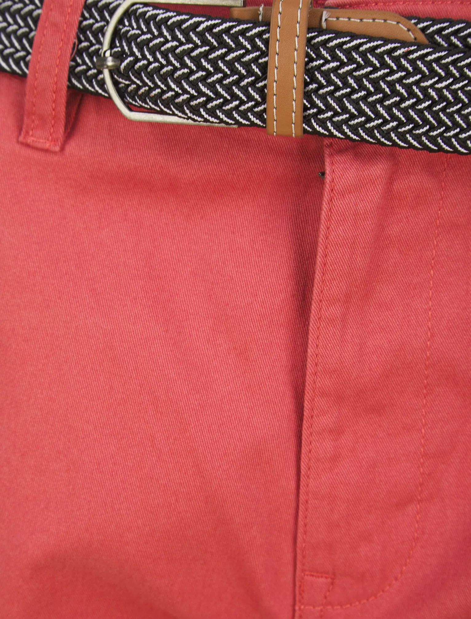 Cortez Cotton Twill Chino Shorts with Woven Belt in Baroque Rose - Kensington Eastside sold by Tokyo Laundry product image thumbnail 3