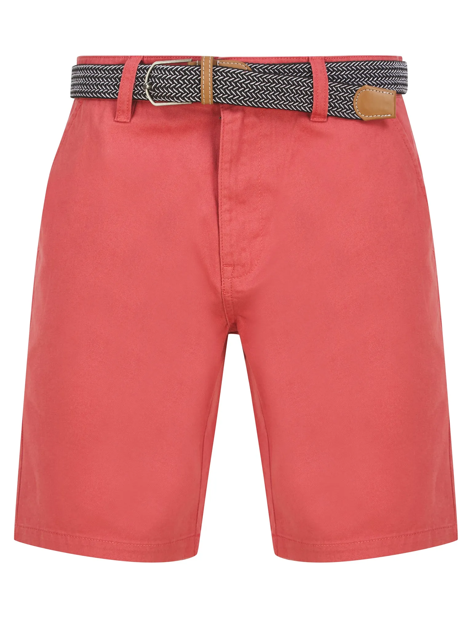 Cortez Cotton Twill Chino Shorts with Woven Belt in Baroque Rose - Kensington Eastside sold by Tokyo Laundry