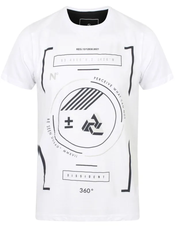 Circular Motif Cotton Crew Neck T-Shirt In Optic White - Dissident sold by Tokyo Laundry
