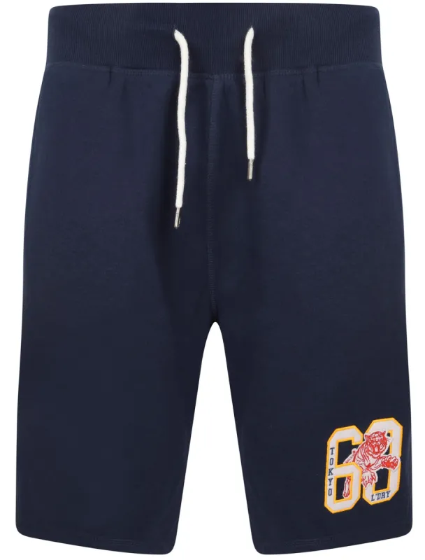 Portland Bay Applique Jogger Shorts In Medieval Blue - Tokyo Laundry sold by Tokyo Laundry