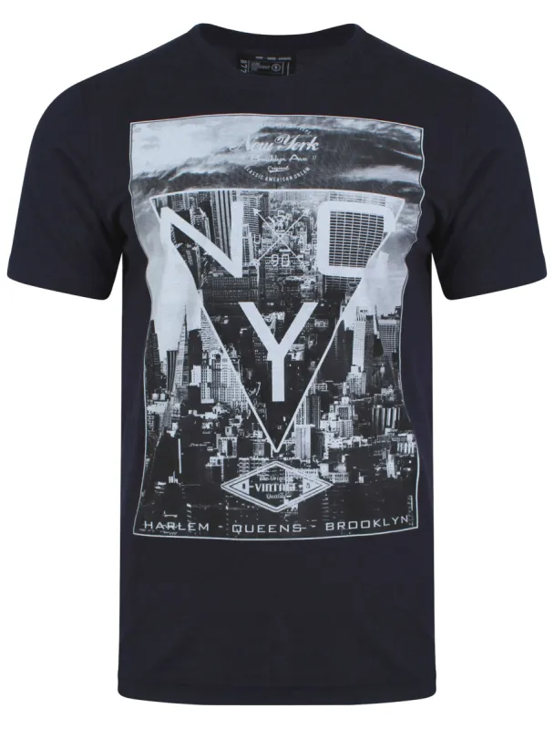 Tri-City NYC T-Shirt in Navy - Dissident sold by Tokyo Laundry