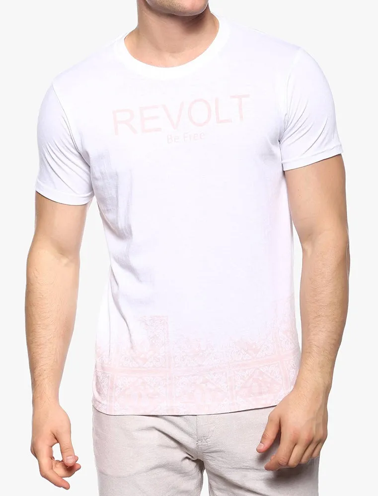 Frontier Motif Crew Neck T-Shirt in White & Pink sold by Tokyo Laundry product image thumbnail 3