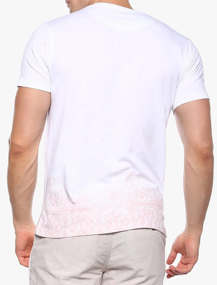 Frontier Motif Crew Neck T-Shirt in White & Pink sold by Tokyo Laundry product image thumbnail 2