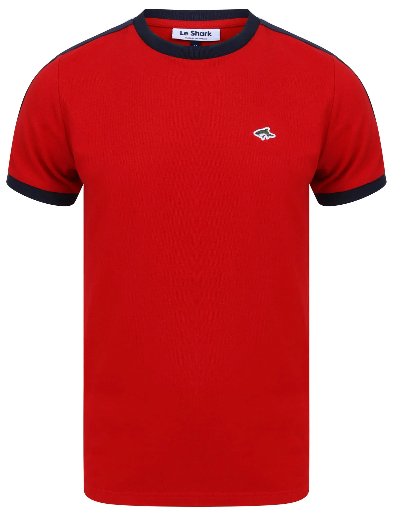 Parkhill Cotton Pique T-Shirt with Racer Tape Panel Detail in Scarlet Sage - Le Shark sold by Tokyo Laundry product image thumbnail 3