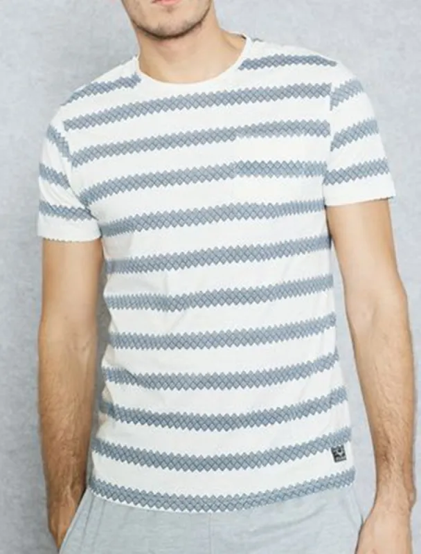 Nile Graphic Print Cotton T-Shirt with Chest Pocket in Cream sold by Tokyo Laundry