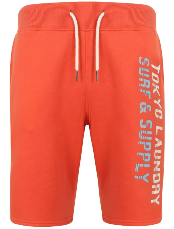 Pella Brush Back Fleece Jogger Shorts In Emberglow Orange - Tokyo Laundry sold by Tokyo Laundry