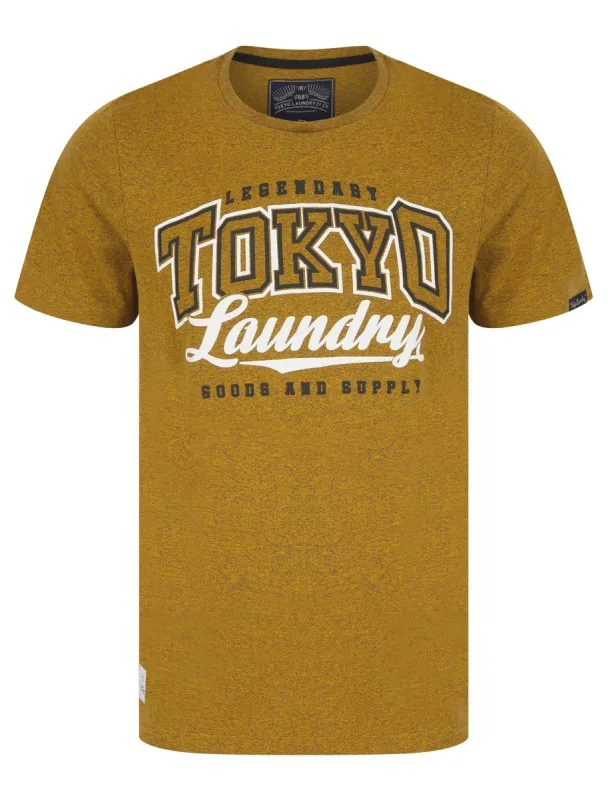 Prema Motif Cotton Jersey Grindle T-Shirt in Yellow / Black - Tokyo Laundry sold by Tokyo Laundry