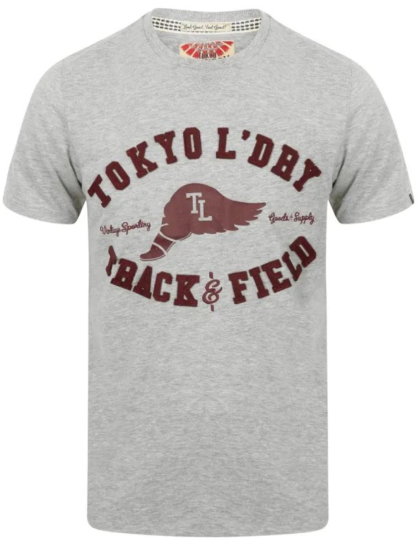 Springfield Motif Cotton T-Shirt In Light Grey Marl - Tokyo Laundry sold by Tokyo Laundry