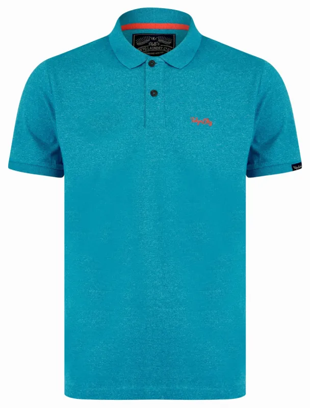 Kieran Grindle Cotton Blend Jersey Polo Shirt in Sea - Tokyo Laundry sold by Tokyo Laundry