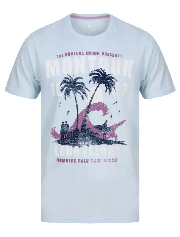 Montauk Motif Cotton Jersey T-Shirt in Ice Water - South Shore sold by Tokyo Laundry