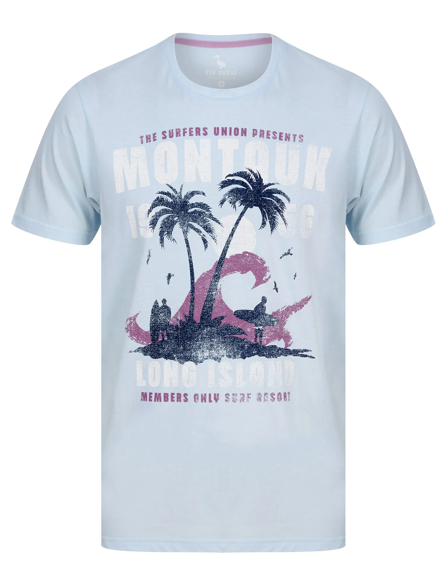 Montauk Motif Cotton Jersey T-Shirt in Ice Water - South Shore sold by Tokyo Laundry