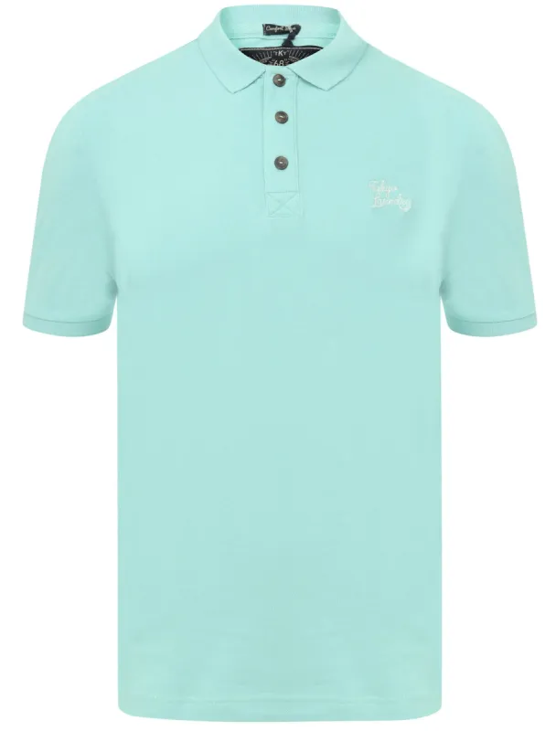 Marahau Signature Cotton Pique Polo Shirt In Aqua Haze - Tokyo Laundry sold by Tokyo Laundry