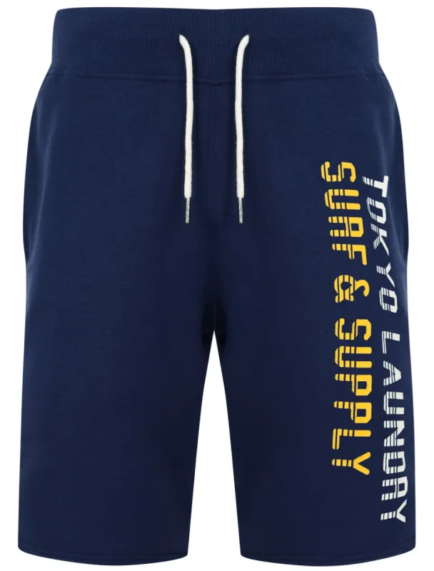 Pella Brush Back Fleece Jogger Shorts In Medieval Blue - Tokyo Laundry sold by Tokyo Laundry