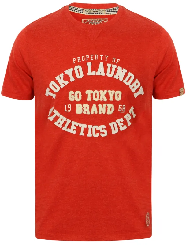 Montauk Motif Cotton T-Shirt in Tokyo Red Marl - Tokyo Laundry sold by Tokyo Laundry