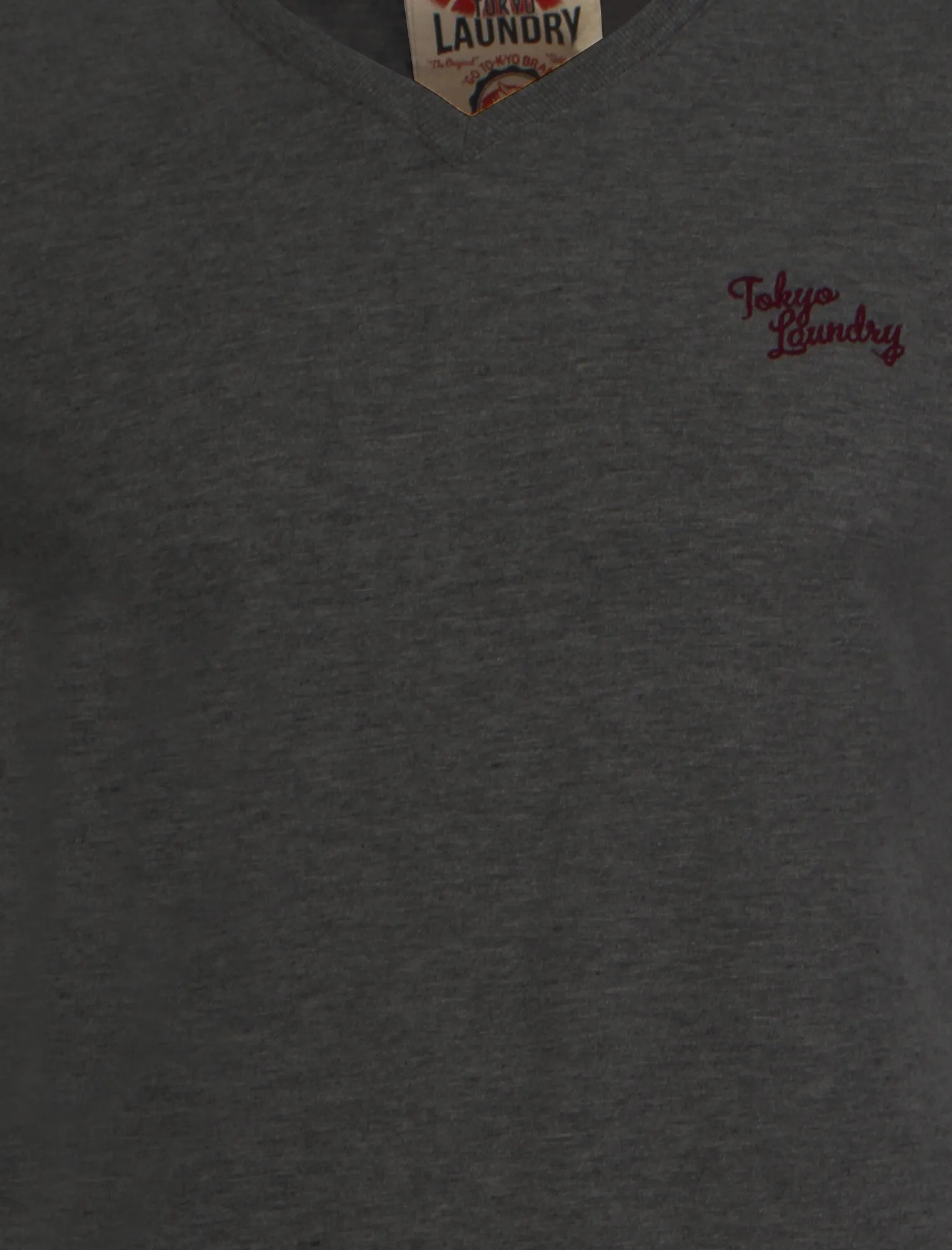 Essential V-neck T-shirt in Charcoal Marl - Tokyo Laundry sold by Tokyo Laundry product image thumbnail 3