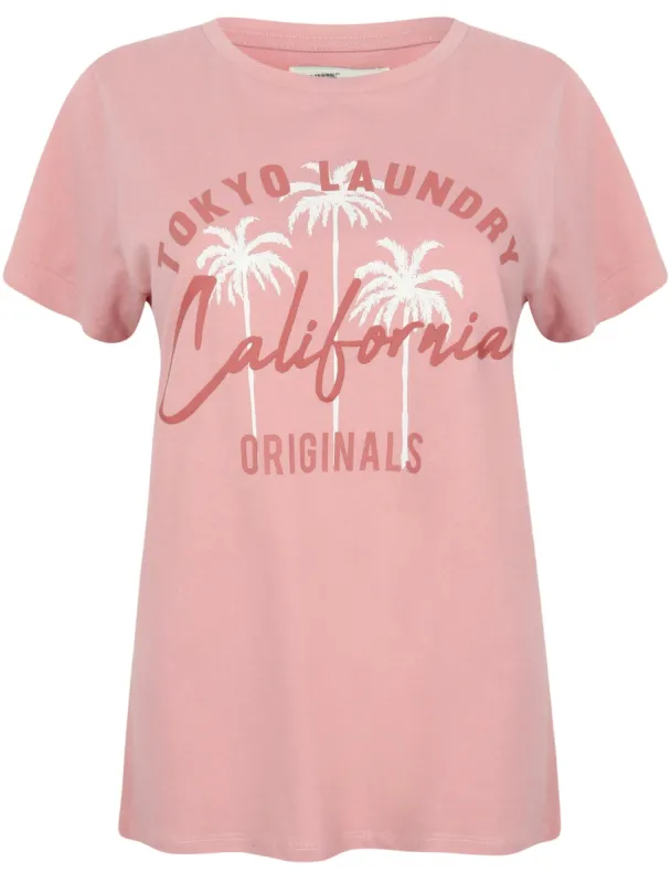 Womens Crew Neck Cotton Jersey T-Shirt In Pink - Tokyo Laundry sold by Tokyo Laundry