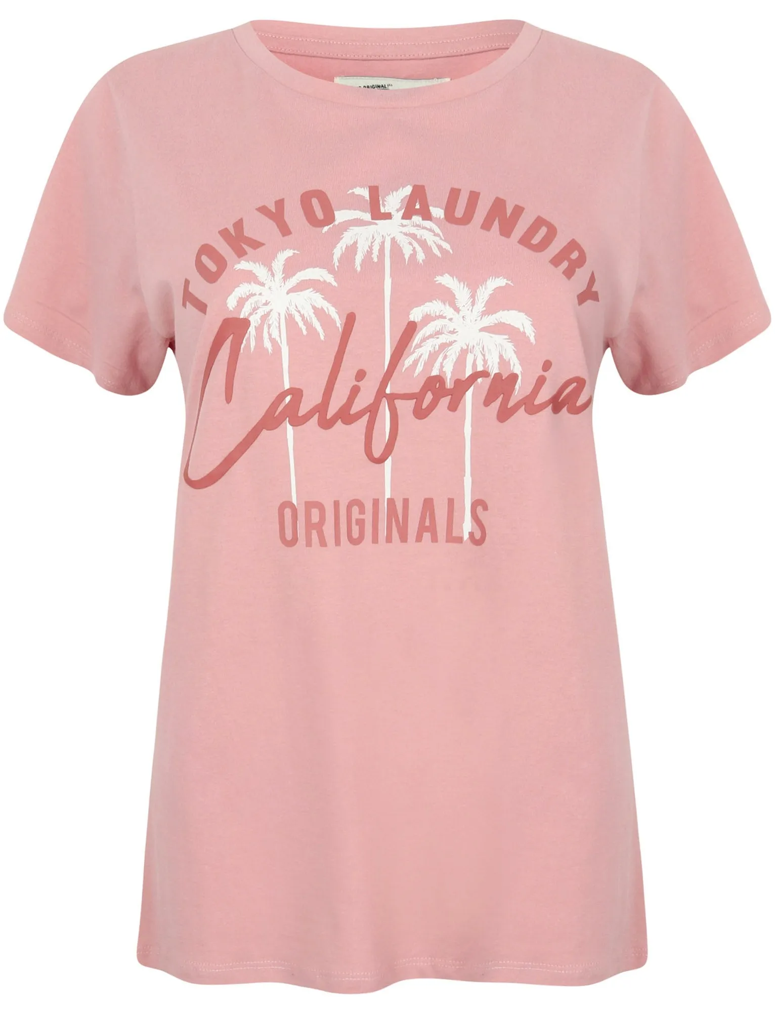 Womens Crew Neck Cotton Jersey T-Shirt In Pink - Tokyo Laundry sold by Tokyo Laundry